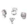 Vintage Hollow Engraved Gemstone Combination 5-Piece Joint Ring For Women