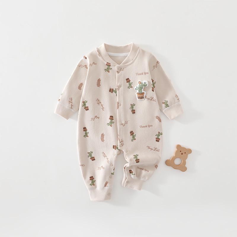 Class A Pure Cotton Baby Romper for Newborns - Unisex Spring & Autumn Crawling Outfit, Autumn & Winter Pajamas