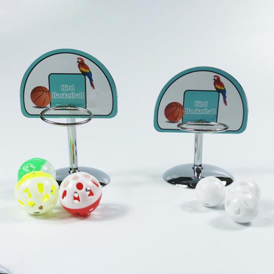 1 Set Bird Toy Round Base with Bell Ball Pet Bird Parrot Basketball Game Toy Pet Supplies