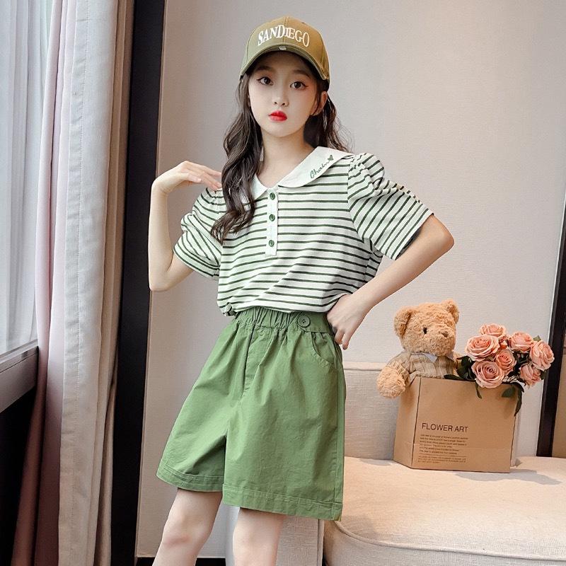 2024 Summer Sports Suit for Girls: Loose Shorts and Short Sleeves for Kids
