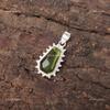 Coffin Peridot Stone Sterling Silver Sisters Gift Wedding Art Deco Boho Pendant PP-54-3