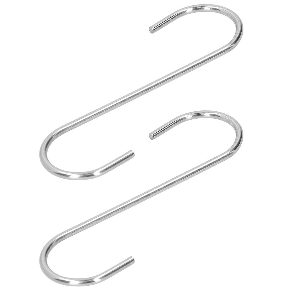 2Pcs S Shaped Hanging Hooks Stainless Steel Courtyard Balcony Bird Feeder Heavy Duty Big Hangers for Plants Towels Pans