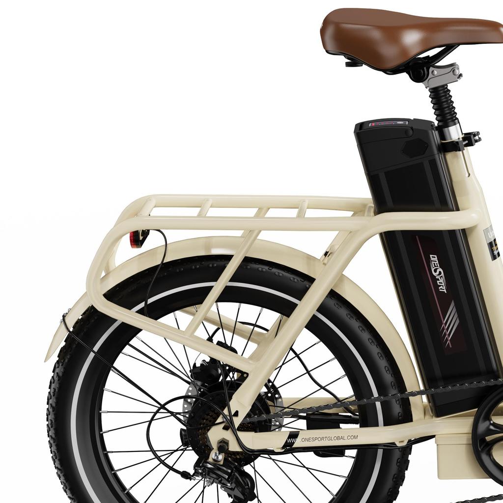 "ONESPORT OT16-2 Folding E-Bike - 250W Motor, 120km Range, 20" Tires, Shimano 7-Speed, IPX5 Waterproof, Compact Design"