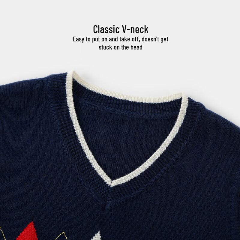 YEEHOO Boys' College Style Wool Blend Knitted Vest