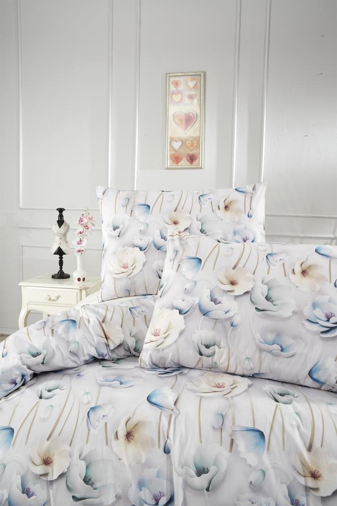 Ahu Bedding Set 3 Pcs, Duvet Cover 200x220, Pillowcase, Double Size, Self Patterned, Wedding, Daily Use