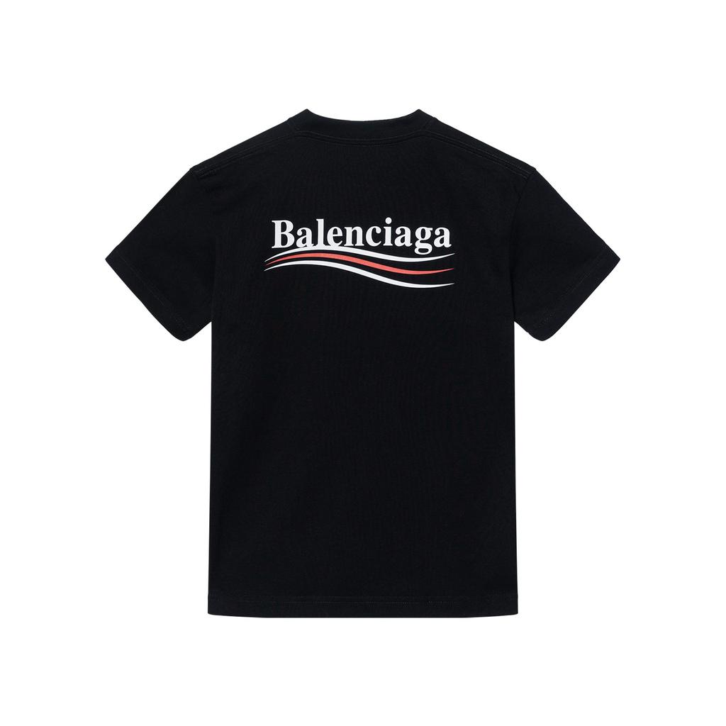 Balenciaga Women's Political Campaign Small Fit T Shirt Black 612964TIV521070