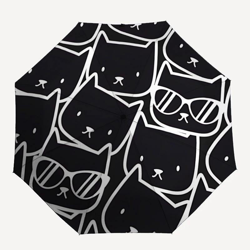 

1pc Cat Faces Automatic Open, Sturdy Iron Frame, Compact Folding Design, All-Season Portable Umbrella for Women & Men, Outdoor Umbrella yy25