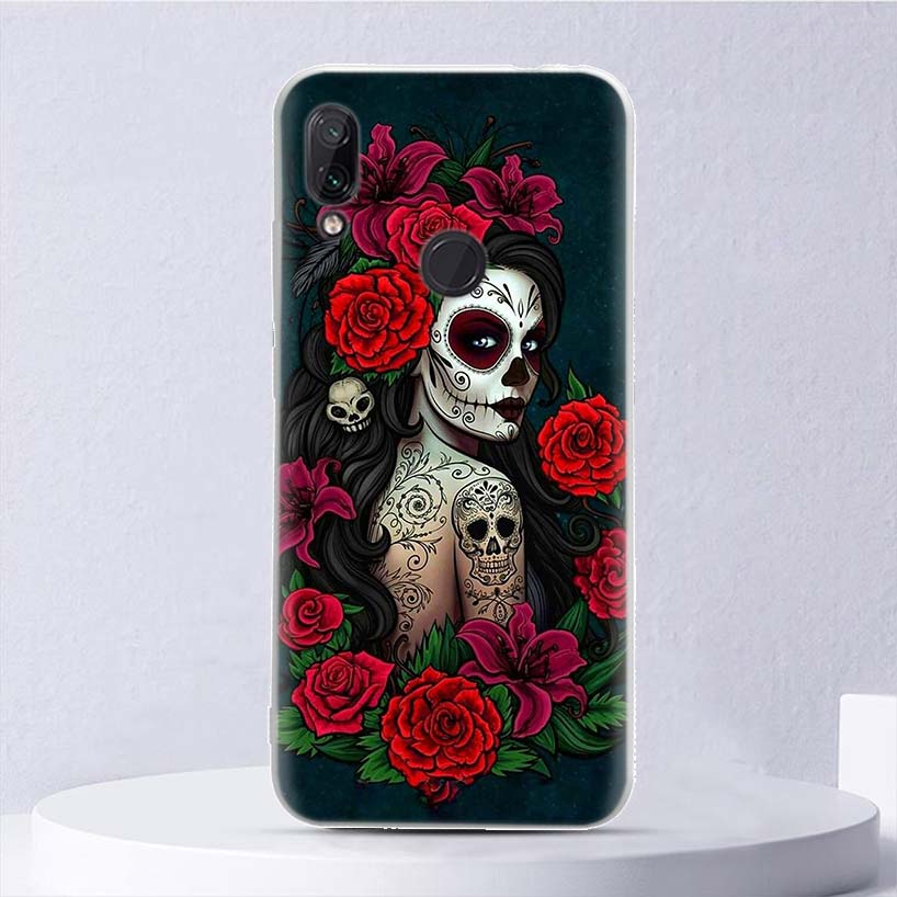 

Мягкий чехол Catrina Beautiful Rose Girl Skull для Xiaomi Mi 11 Lite 11i 12X 11T 10T 9T Pro Phone Cover 12 10 9 8 5X 6X Ultra Housi Xiaomi Mi 11 Ultra
