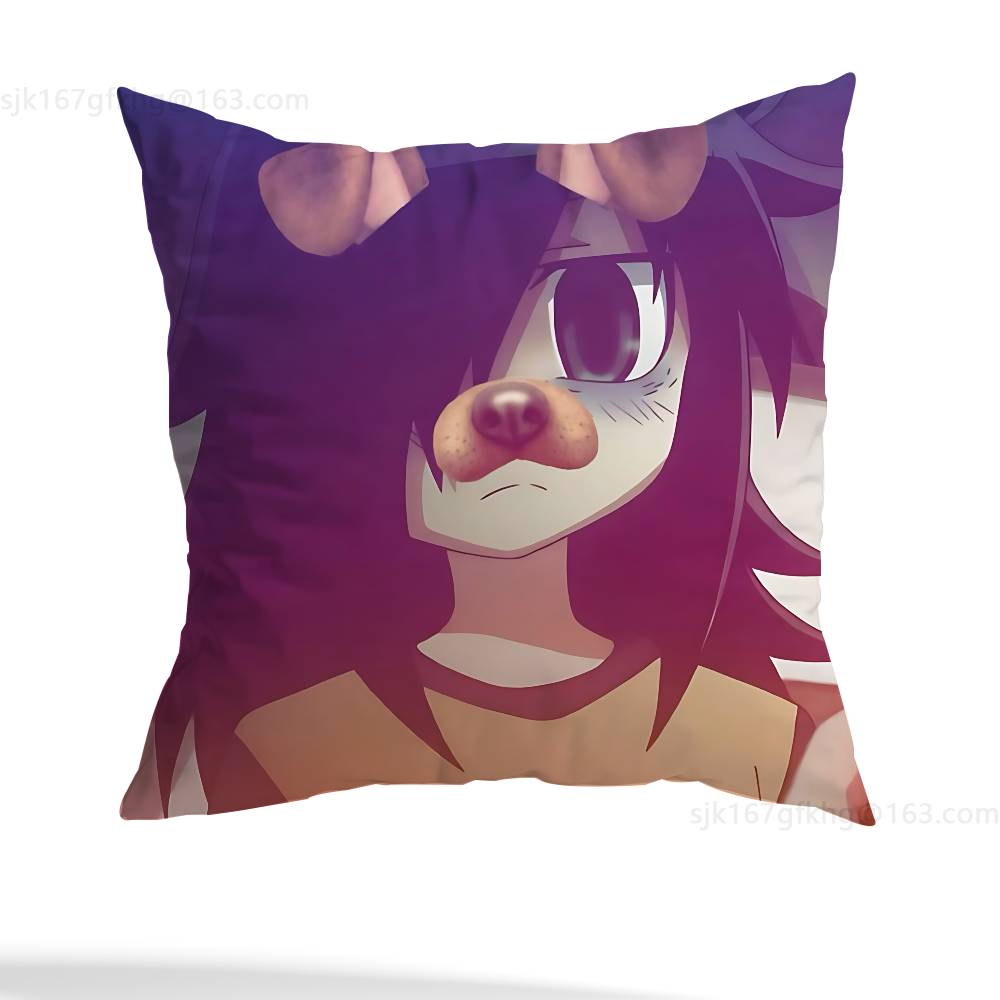 Anime Kuroki Tomoko  Pillow Case Square Double-Sided Printing Short Plush Sofa Cushion Cover Bedroom Bedside Pillow