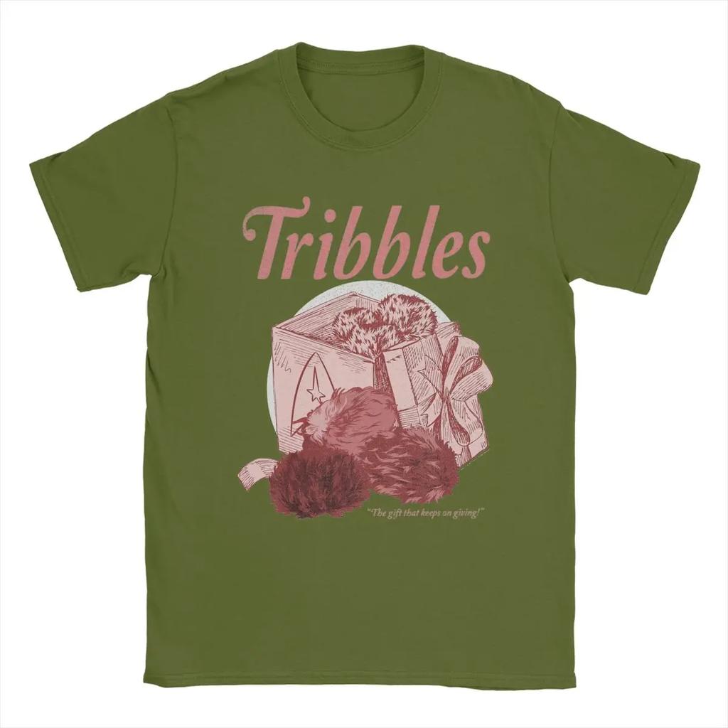 Stars Treks Christmas Tribbles T Shirt Men's Pure Cotton Hipster T-Shirts Crewneck Tees Short Sleeve Tops Original