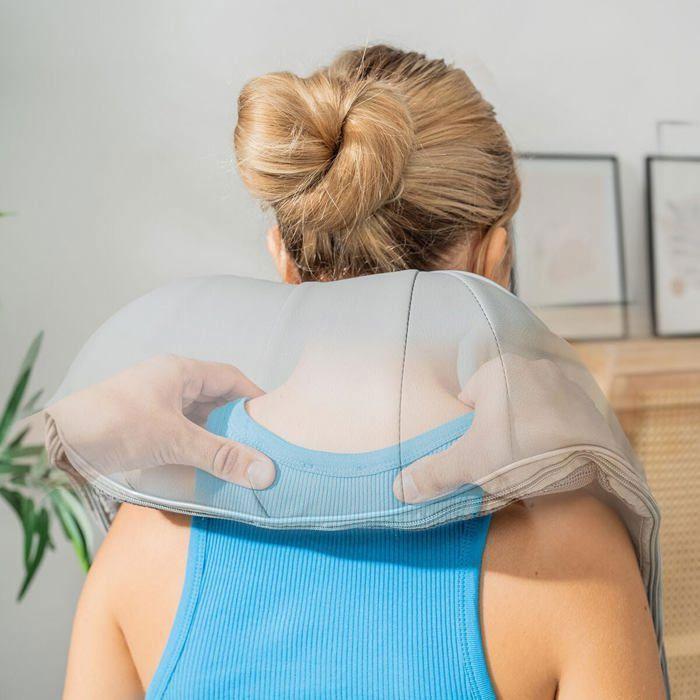 MODEZVOUS - Electric Shiatsu Massage Device, Cervical Massager, Back, Lumbar, Shoulders - Massage Cushion - Heat