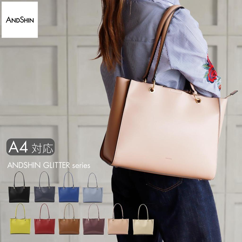 Andshin Lightweight Compact Tote Bag A0011 [ANDSHIN] A4-compatible (Nail Pink)