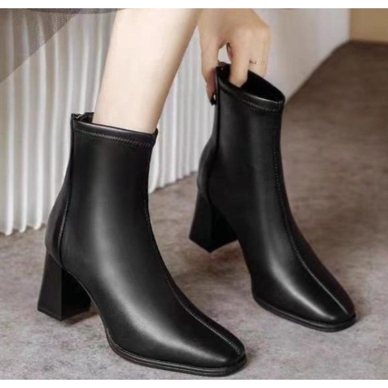 

Новые весенне-зимние женские удобные ботинки Элегантные минималистичные женские туфли Женские туфли на высоком каблуке Модные универсальные ботинки 42