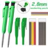2.8mm Professional Woodworking Mechanical Pencils Set with Pen Cap, For Carpenter Engineering Deep Hole Marking Scribing Tool