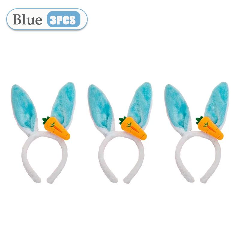 1-20PCS Easter Decoration 2025 Plush Rabbit Ear Hair Hoop Bunny Ears Headband Theme Party Performance Headdress Easter Cosplay