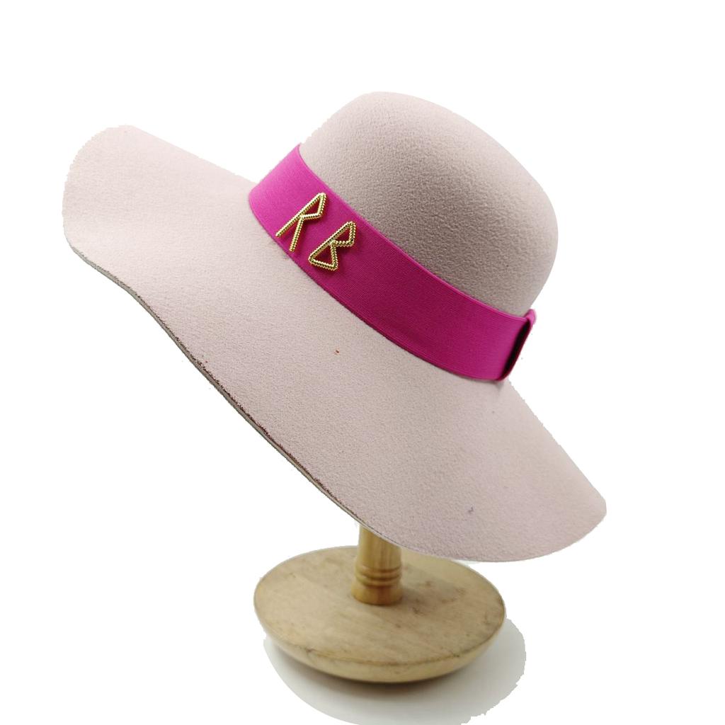 Beach Hat Punk Pearl Chain DIY Concave Crown Sun Hat New Korean Letter Hat Beach Hat Men's and Women's Punk Hat Candy Color Sun