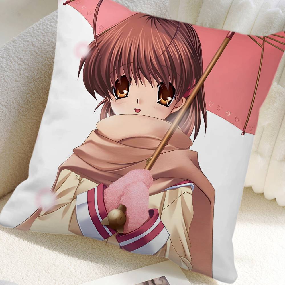 Clannad Anime Kuddöverdrag Fyrkantig Kudde Sovrum Soffa Fritid Komfortkudde Bil Heminredning