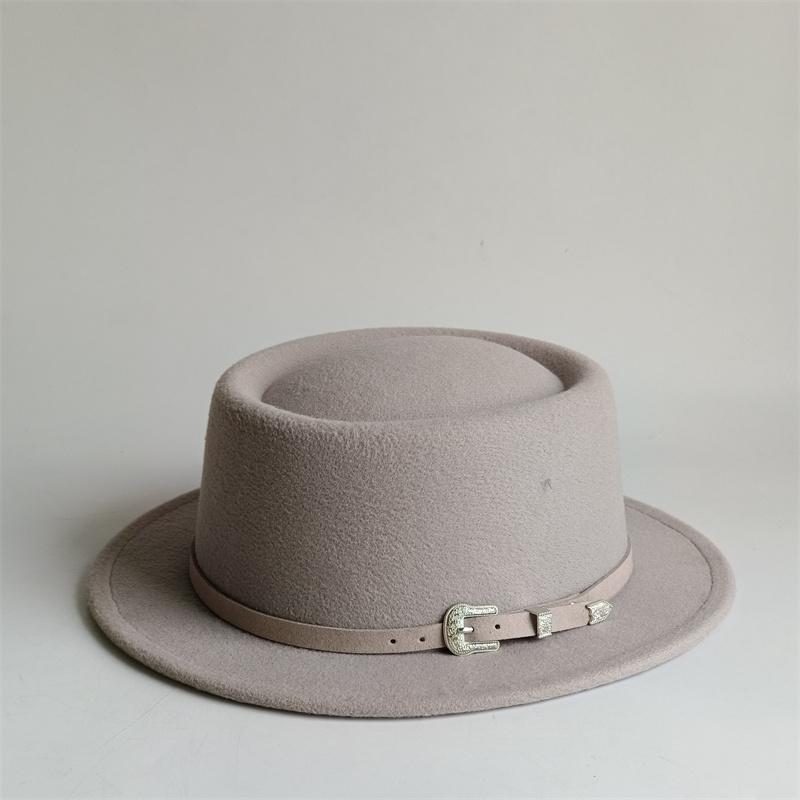 Vintage Pork Pie Hat For Men Wide Brim Felt Black Fedora Church Jazz Ribbon Trilby Panama Gangsters Caps Gentleman'S Style