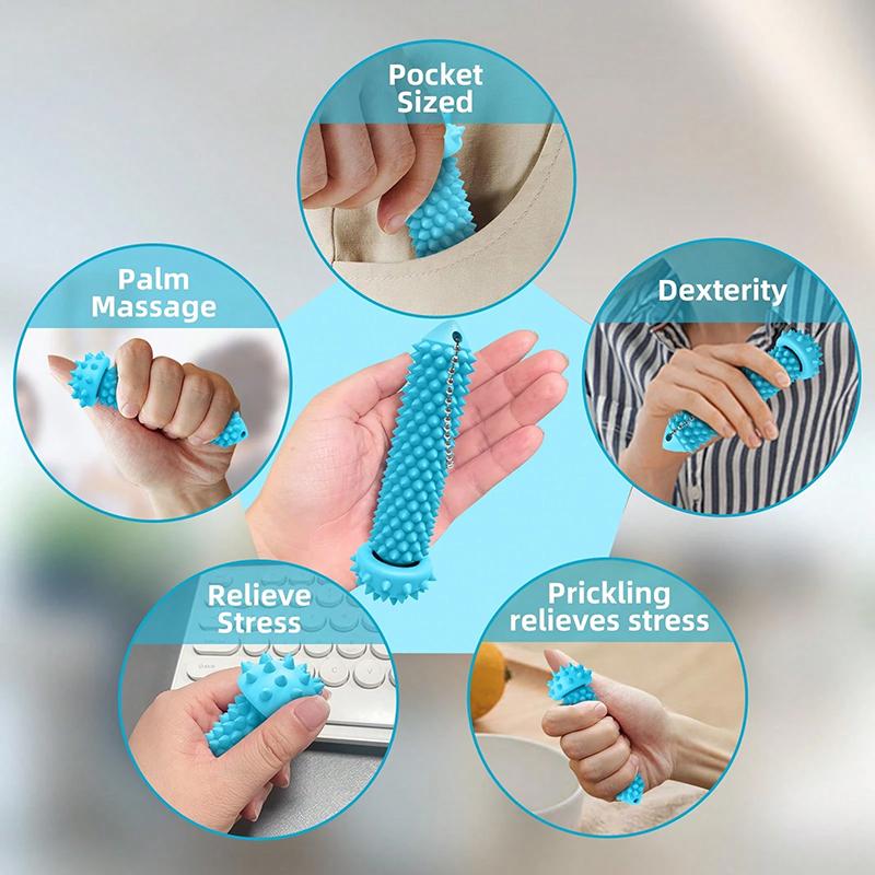 Pain Stim Spiky Roller Fidget Keychain Pocket Sensory Toy Relieve Stress Anxiety for Adults Office Desk Decor Gifts