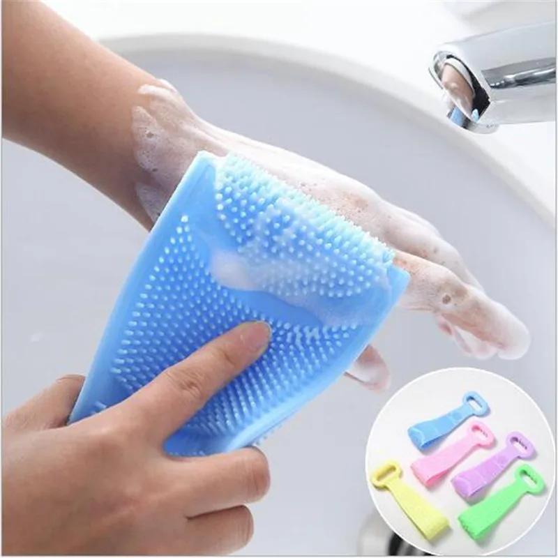 New Magic Silicone Brush Bath Towel Scrub Back Mud Exfoliating Body Massage Shower Extended Brush Head Skin Cleansing Artifact