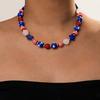 1pc Fashionable Personalized USA Independence Day Color Star Beaded Necklace, Suitable for Festive Wear And Gift Giving