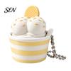 Portable Key Ring Charm 3D Printed Ice Cream Cup Fidget Clicker Keychain, Cute Dessert Stress Toy for Relief Click Toy, Mini Desk Decor Gift