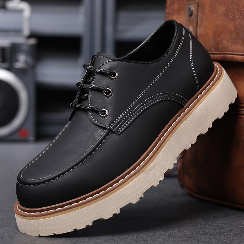 Casual High Quality Men's Shoes Lace Up Leather Casual Shoe Outdoor Comfortable Lined Fashion Shoes Men's Shoes