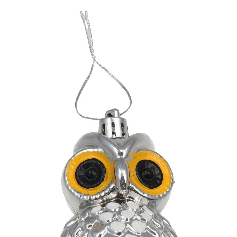 4Pcs Plastic Christmas Owl Pendant Hanging Christmas Decoration Christmas Tree Pendants  for Home