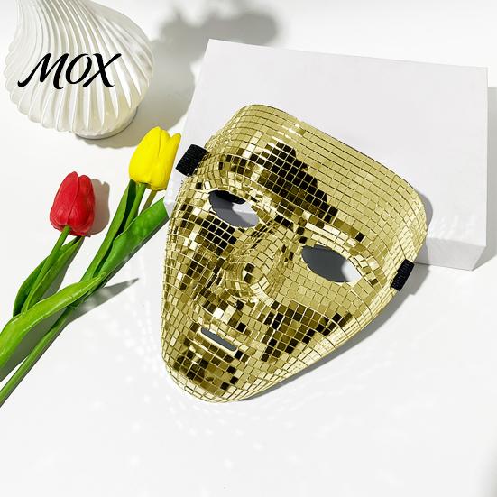 Comfortable Mirror Mosaic Mask Halloween Disco Ball Mask, Breathable Masquerade, Shiny Effect Glitter Party Costume for Dance Performance, Club Night