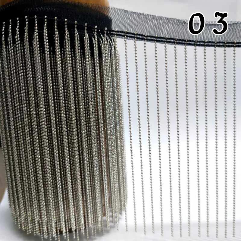 Corrente de Contas com Franja 90cm Borla Brilhante Acabamento Renda Enfeites para Luminárias Abajur Decoração DIY Largura 15cm