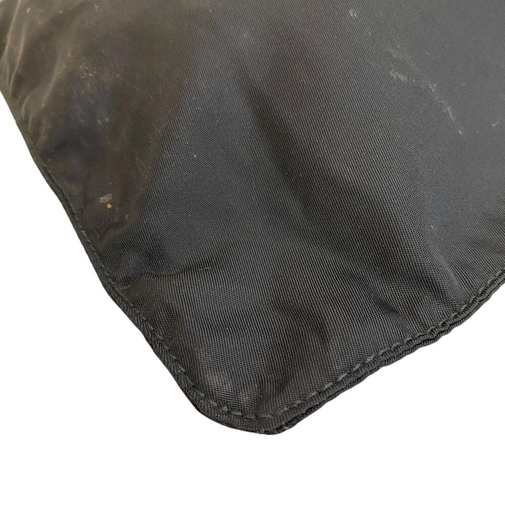 PRADA Sacosh Triangular plate Nylon Shoulder Bag black Nylon Used