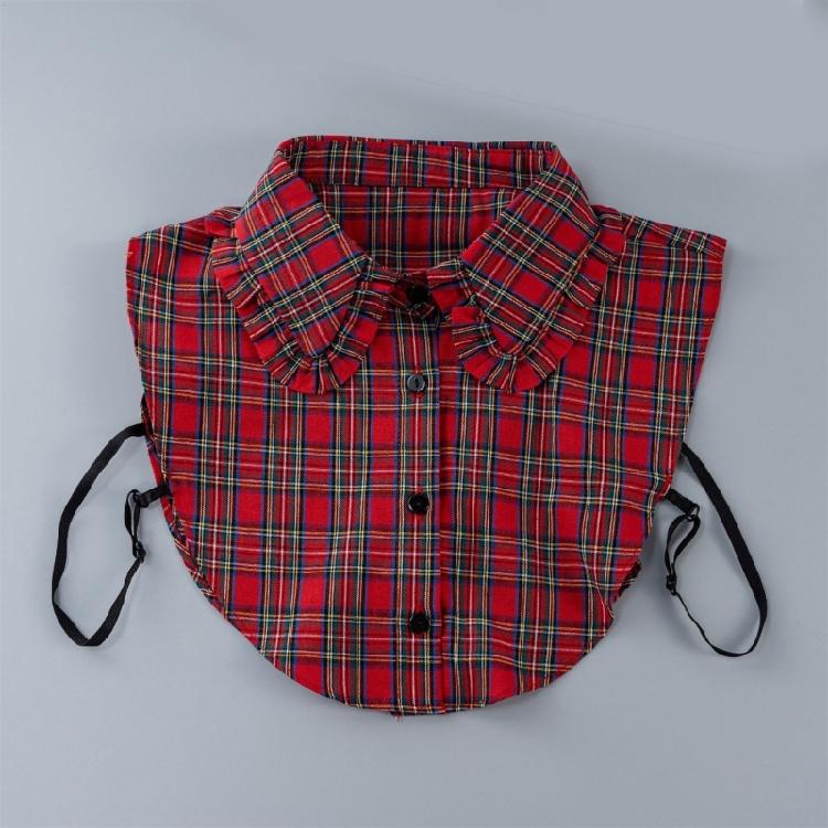 Stylish Plaids Pattern Detachable Collar Styling Accessory Faux Collar Decoative Neckwear For Various Occasion Outfit