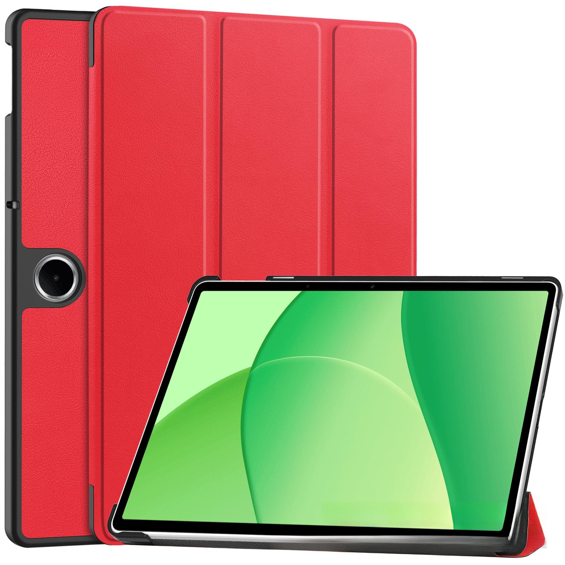 Étui pour Tablette pour OPPO Pad SE 11 pouces Tri-pliage avec Support Housse de Protection Anti-chute FOR OPPO PAD SE 11 rouge
