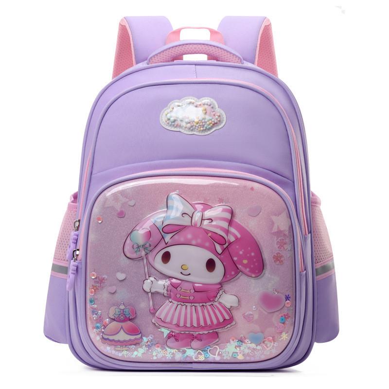 Trendy Cartoon Hard Shell School Backpack For Kids Cute And Stylish Design Durable Nylon Material Purple My Melody