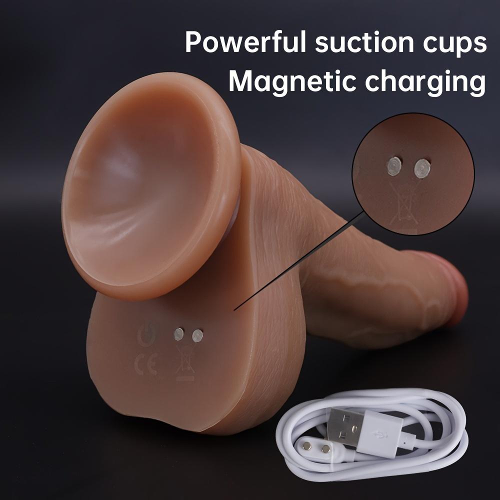 9,1" Vibrierender Dildo, Realistisches Silikon-Penis-Spielzeug, 10 Vibrationsmodi, Starker Saugnapf, G-Punkt-Stimulation, Spielzeug für Erwachsene Paare