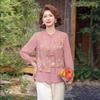 Stylish Summer Faux Two-Piece Silk Top for Middle-aged Women