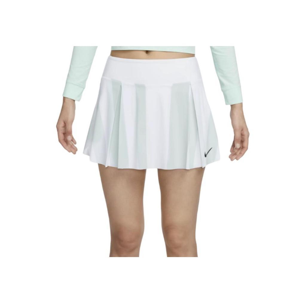 Nike SS24 Dri-FIT Color Block Brand Print Logo Quick-Dry Comfortable Mid-Rise Pleated Casual Skirt Women skirts White FD6537-100