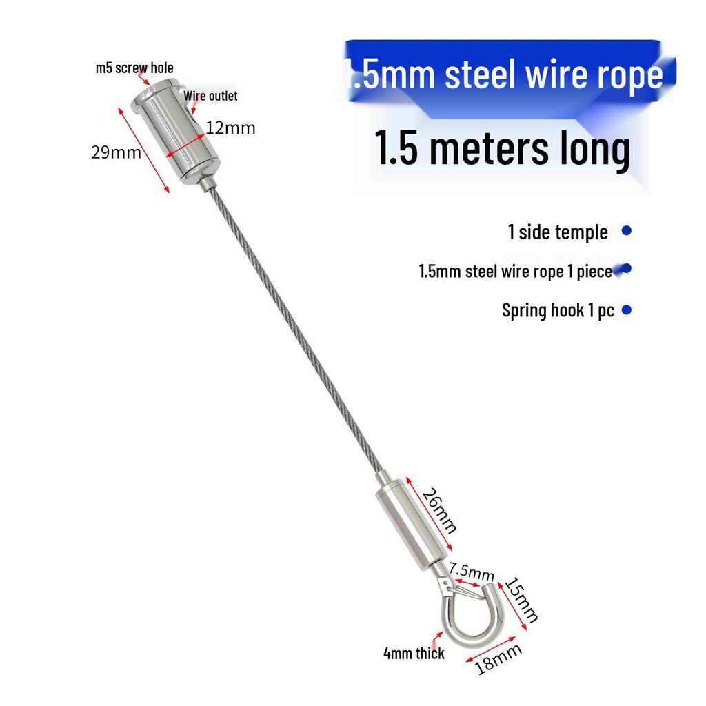 Adjustable Steel Wire Rope Hanging Kit with Chandelier Lock and Buckle