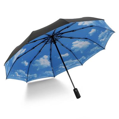 Automatyczny dwuwarstwowy parasol 10-szkieletowy wiatroodporny składany męski parasol parasol z postacią plus wzór
