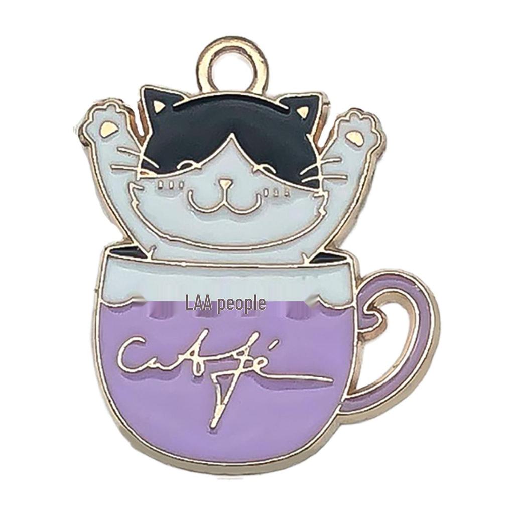 Retro Zawieszki Kawa, Czajnik i Kot - DIY Breloki, Kolczyki, Naszyjniki Akcesoria do Biżuterii (20 mieszanych elementów ze stopu)