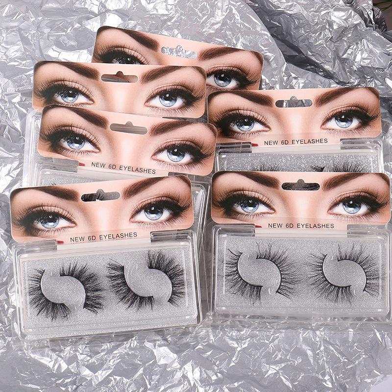 2 Pairs Of High Imitation Mink Hair False Eyelashes, Multi-Layer Thick Natural Curled Eyelashes