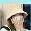 Warm Chic Lamb Wool Bucket Hat For Winter Women Stylish Cozy Fuzzy Cute Hat Fisherman