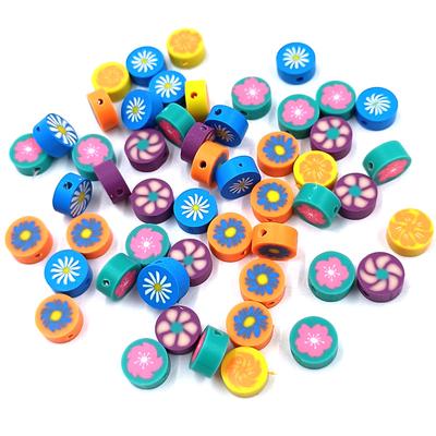 Alta qualità Creazione per Braccialetto Moda Fiori/Lettera Rotondo Perline Sciolte Argilla Polimerica 10 Pezzi Materiali per Gioielli Fai da Te Collana Bifacciale