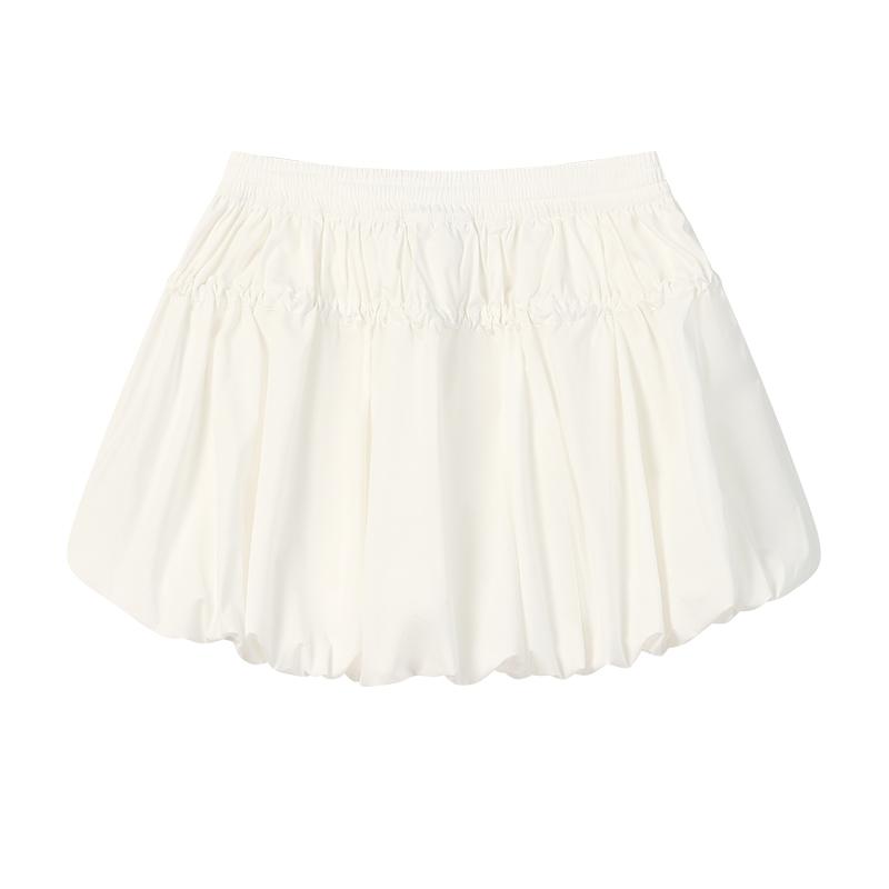 FILA Original Fashion Trend Classic Retro Simple Sweet Ballet Bud Woven Loose Casual Skirt Women skirts Cloud-White F11W629305FWT
