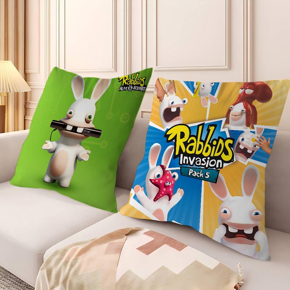 Original Rabbids Design R-Rabbids Invasion Pillow Cover Design Cushion Cover Decor Holiday ...