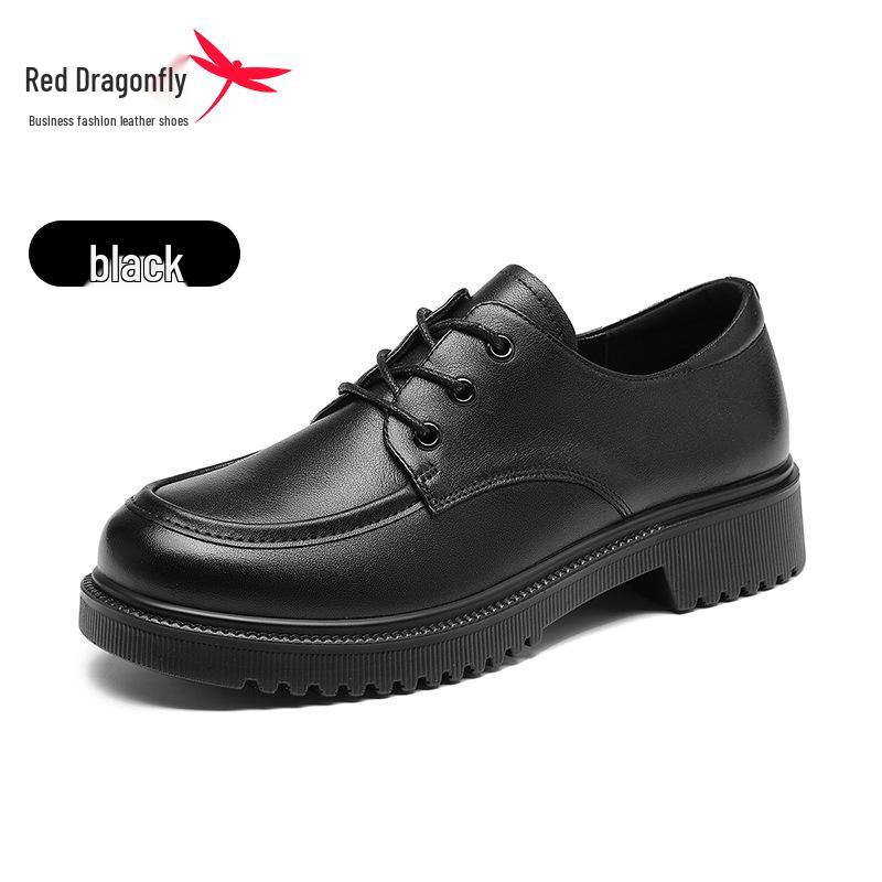 Red Dragonfly Women s Summer 2025 Casual Black Leather Shoes - Ladies  Genuine Leather Commuting Flats 35