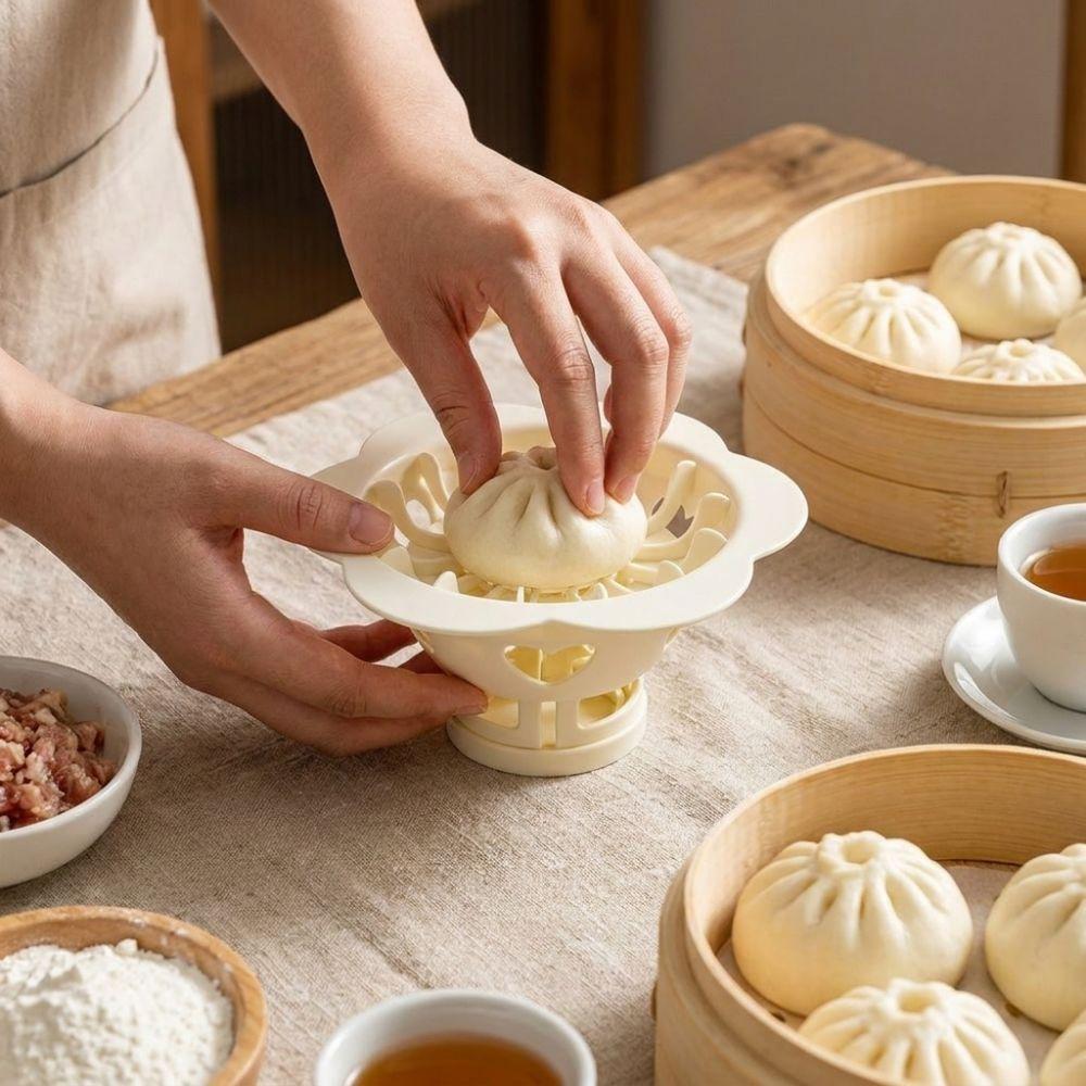 Non-stick Flower Dumpling Mold Plastic DIY Pastry Press Baozi Maker Mold Breakfast Bun Making