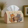 1pc Offers Two Size Options for a Whimsical And Cheerful Tissue Box Featuring a Cat And Music Notes. This Accordion-Style Napkin Storage Organizer Is