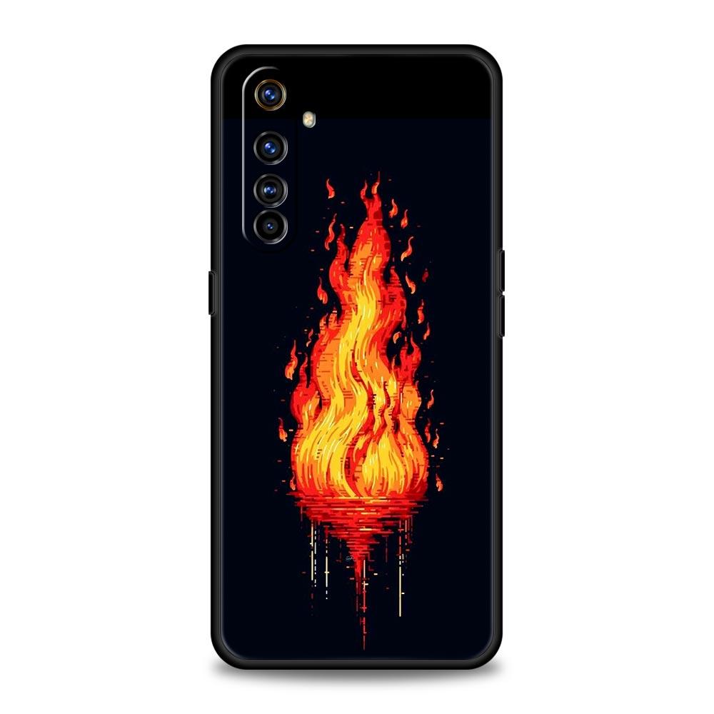 Flame Pattern Phone Case For Realme 13 12 10 9 8 7 GT3 GT5 GT2 Pro Plus 5G C21 C25 C35 GT Neo 2 3 3T 5 Cover