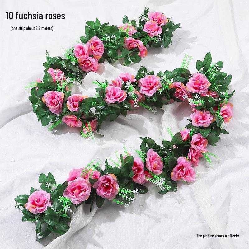 Artificial Cherry Blossom Vine – Silk Floral Decoration for Indoor Ceilings and Air Conditioning Water Pipe Covers